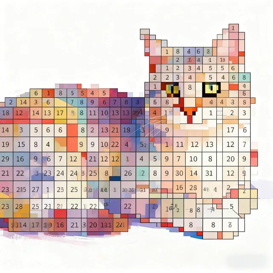 AI 眼中的猫：数字格子